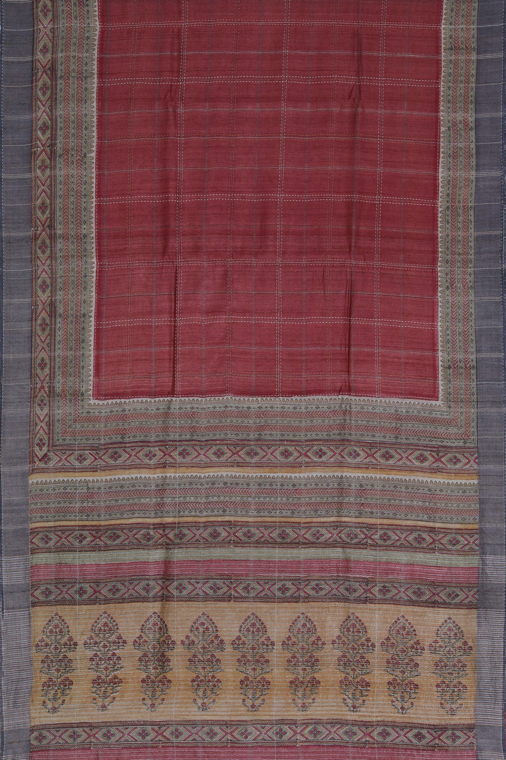 Tussar Silk Embroidery Saree