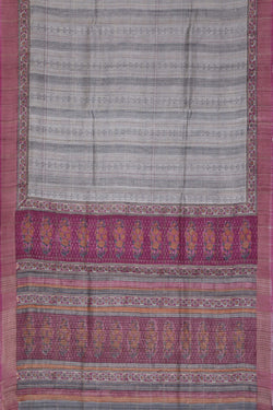 Image of Tussar Silk Embroidery Saree