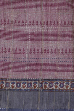 Image of Tussar Silk Embroidery Saree