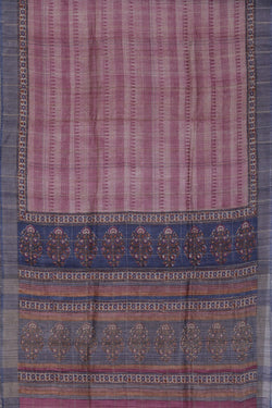 Image of Tussar Silk Embroidery Saree