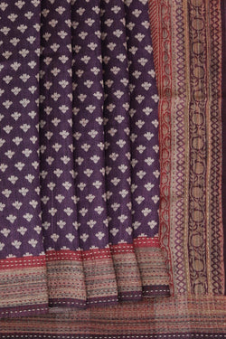 Image of Tussar Silk Embroidery Saree