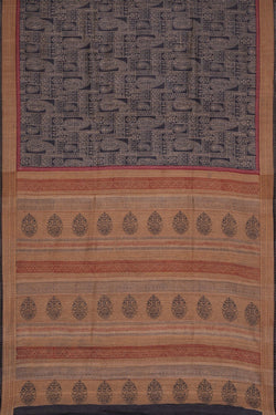 Image of Tussar Silk Embroidery Saree