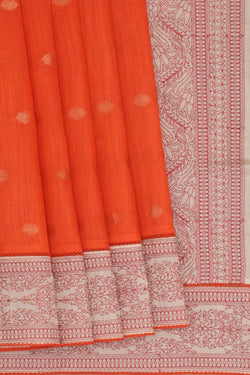 Image of Tussar Silk Embroidery Saree