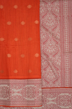 Image of Tussar Silk Embroidery Saree