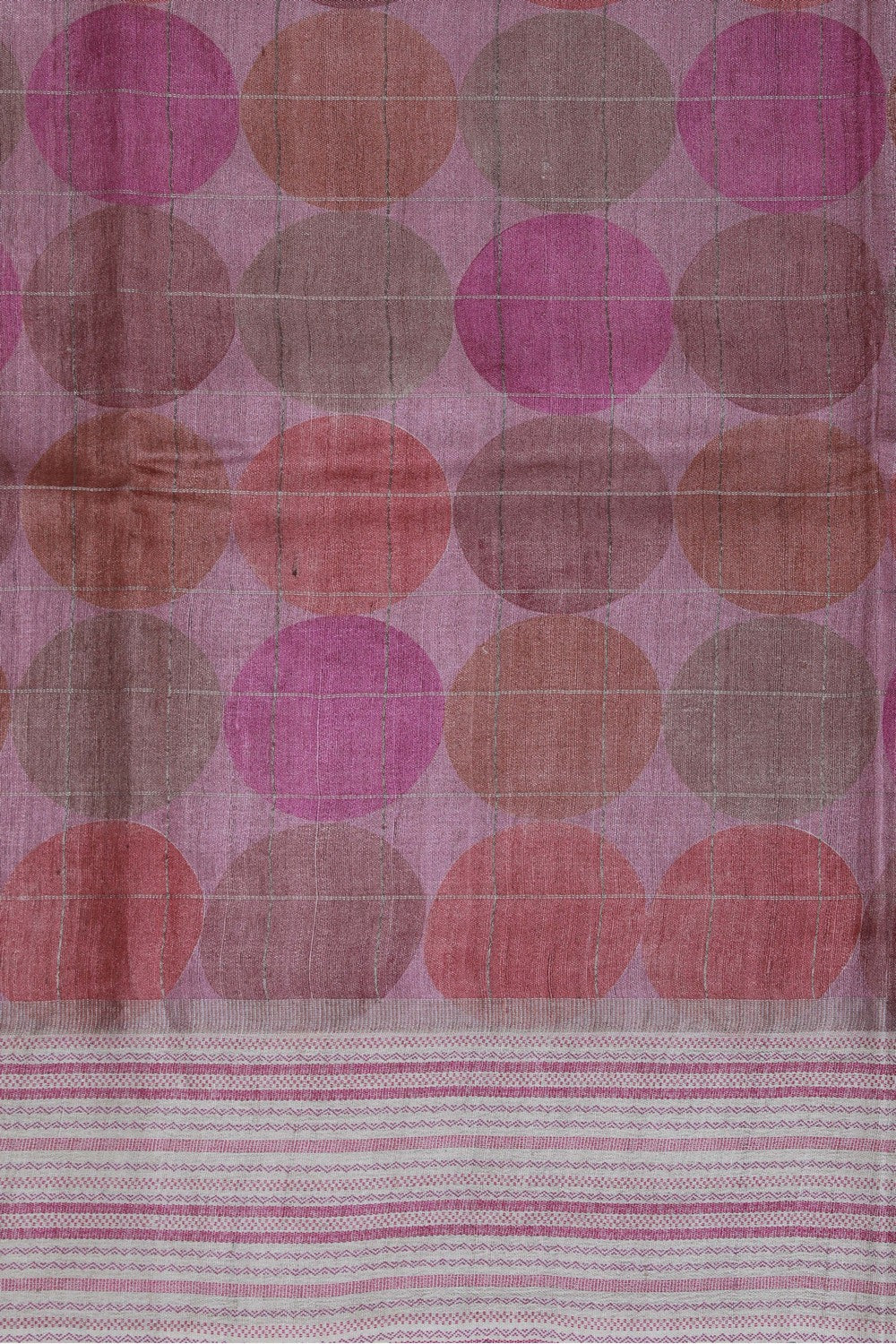 Image of Tussar Silk Geometric Printed Saree