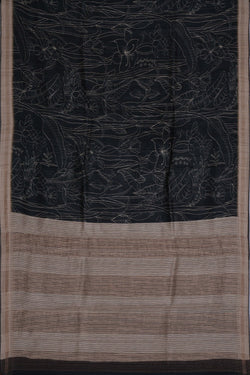 Image of Tussar Silk Embroidery Saree