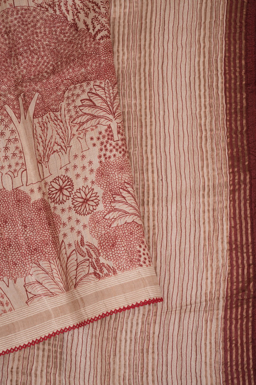 Tussar Silk Embroidery Saree