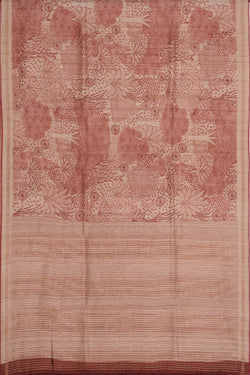 Image of Tussar Silk Embroidery Saree