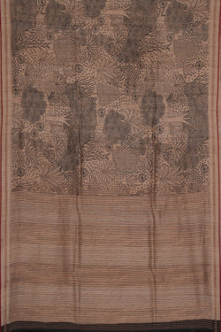 Image of Tussar Silk Embroidery Saree