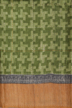 Image of Tussar Silk Embroidery Saree