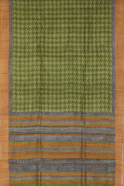 Image of Tussar Silk Embroidery Saree