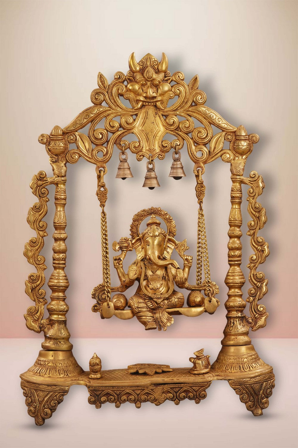 Image of Brass Ganesh on Swing Blessing Posture