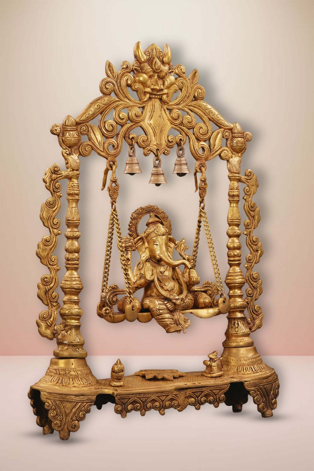 Image of Brass Ganesh on Swing Blessing Posture