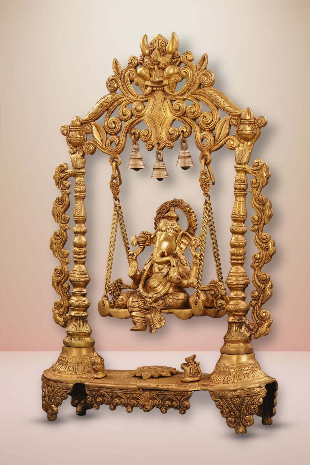Image of Brass Ganesh on Swing Blessing Posture