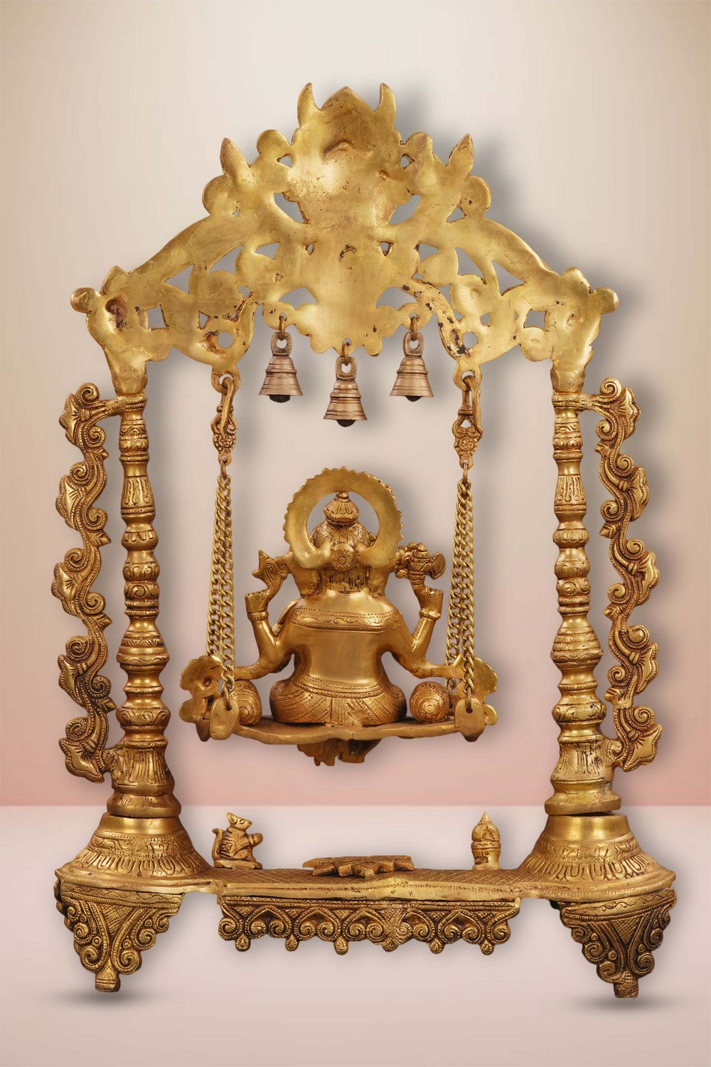 Image of Brass Ganesh on Swing Blessing Posture