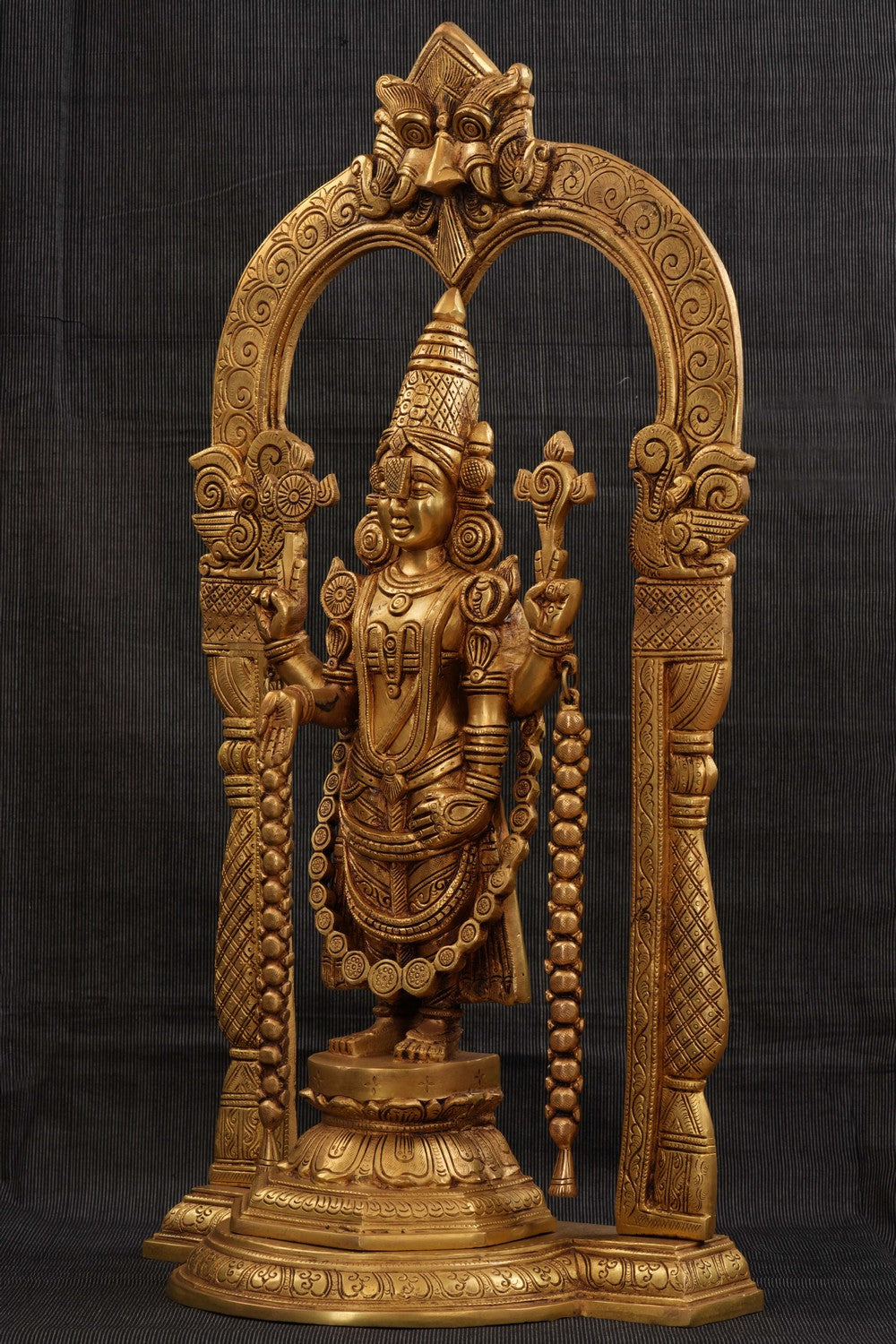 Image of Balaji Auspicious Holy Symbol Namam Shankh Chakra in Brass