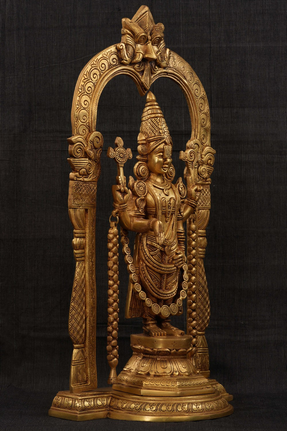 Image of Balaji Auspicious Holy Symbol Namam Shankh Chakra in Brass