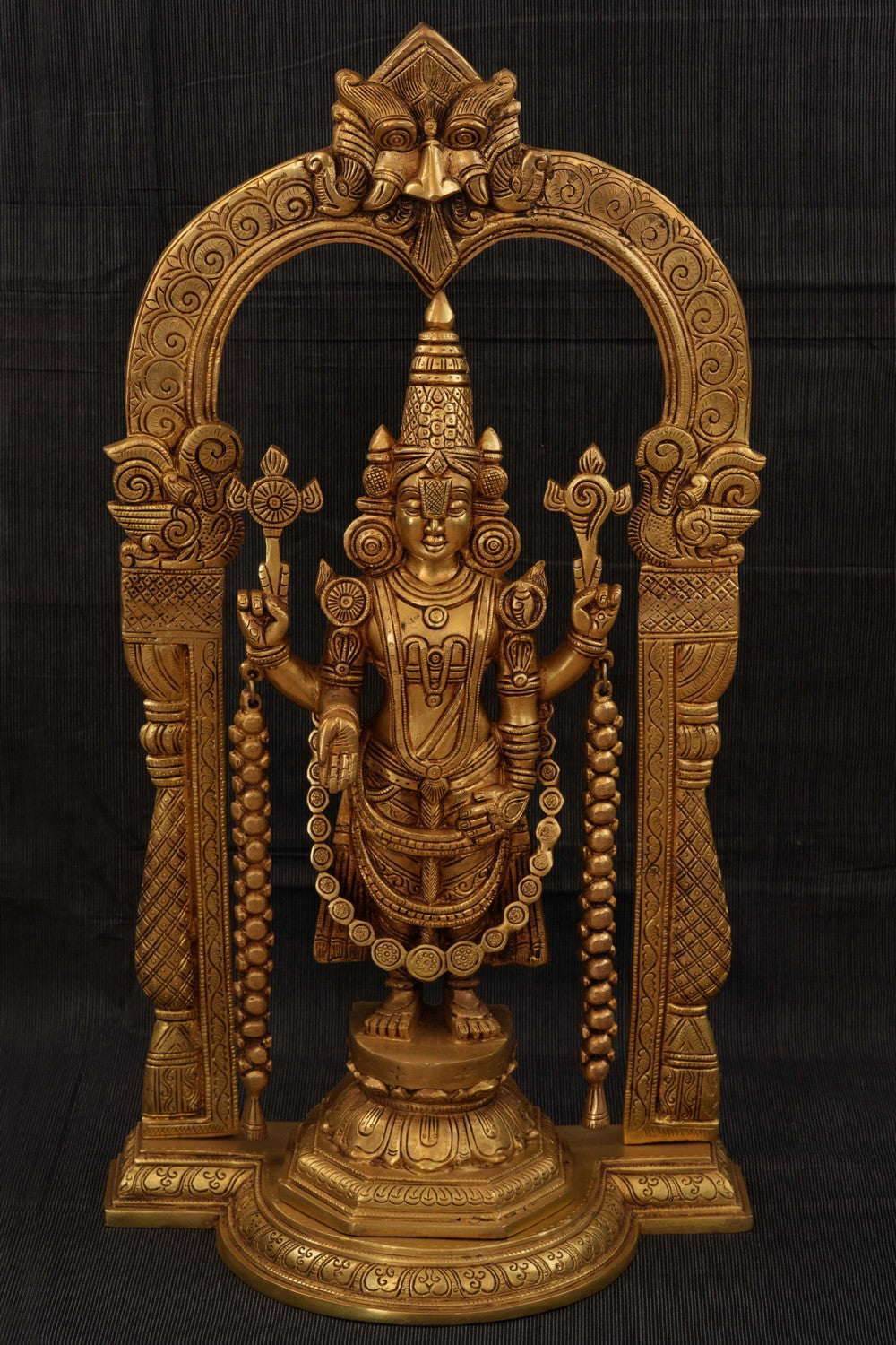 Image of Balaji Auspicious Holy Symbol Namam Shankh Chakra in Brass