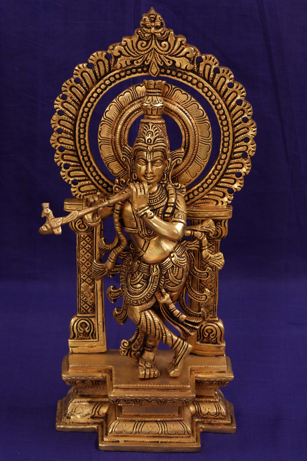 Image of Brass Krishna with flute in his hand