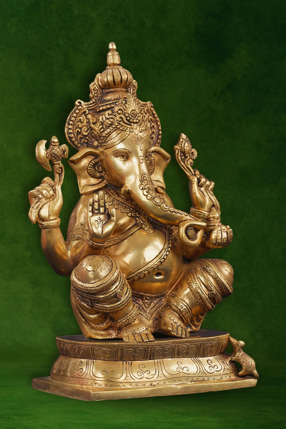 Image of Brass Ganesha In A Sitting Style