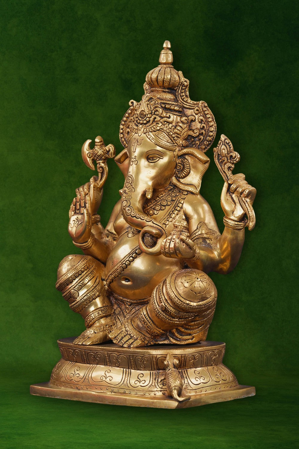 Image of Brass Ganesha In A Sitting Style
