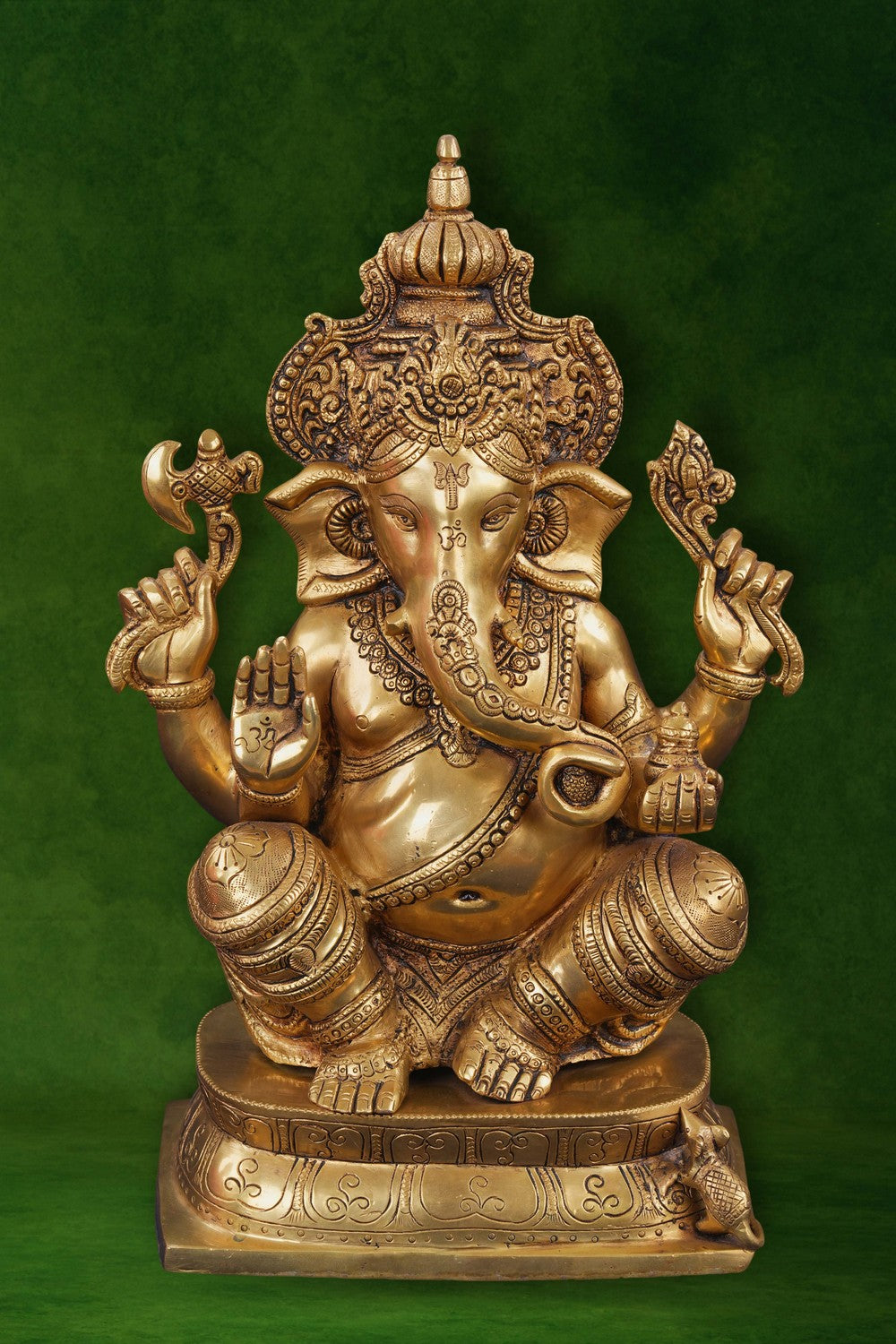 Image of Brass Ganesha In A Sitting Style