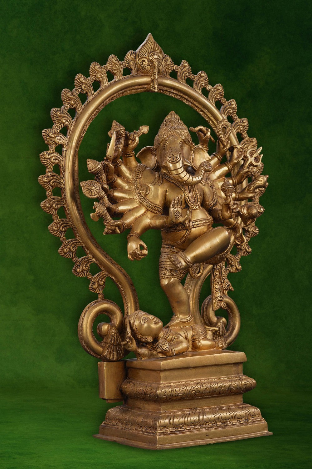 Image of Brass Nataraj-style Ganesha idol