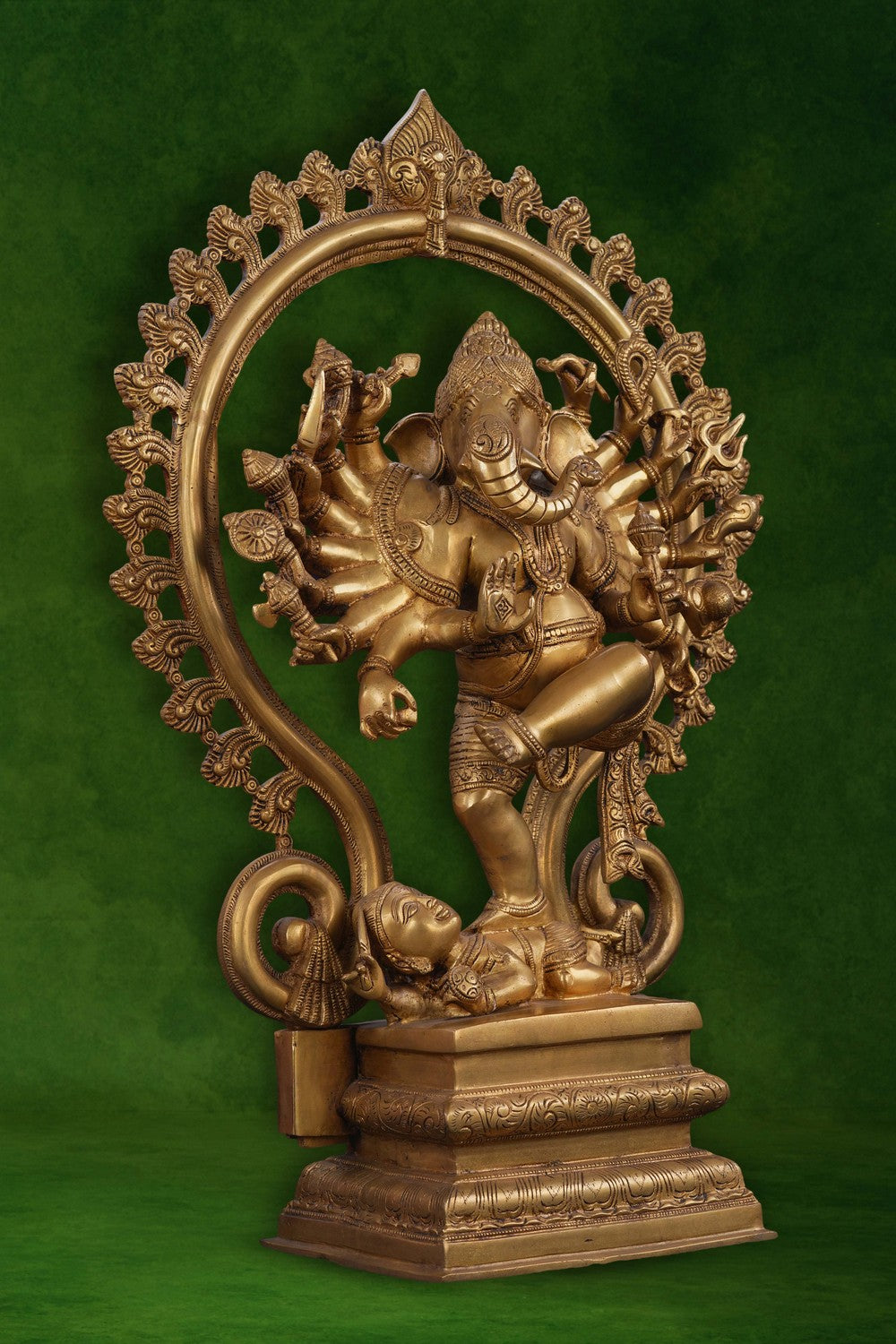 Image of Brass Nataraj-style Ganesha idol