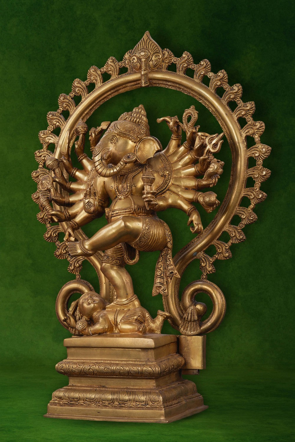 Image of Brass Nataraj-style Ganesha idol