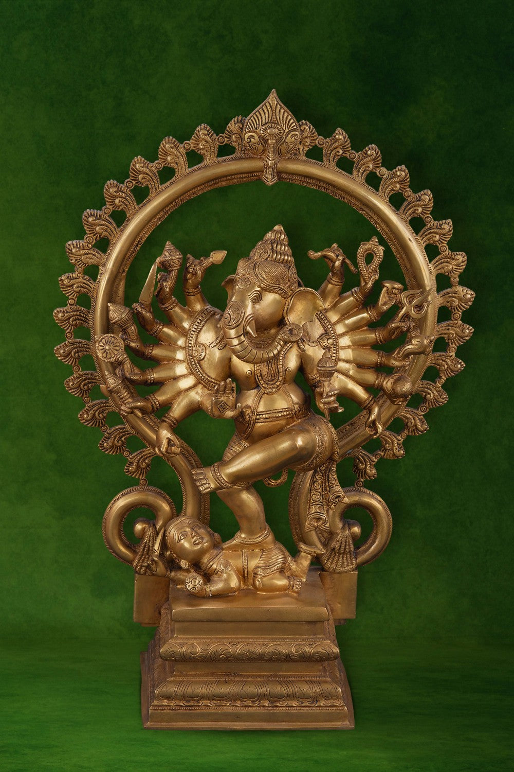 Image of Brass Nataraj-style Ganesha idol