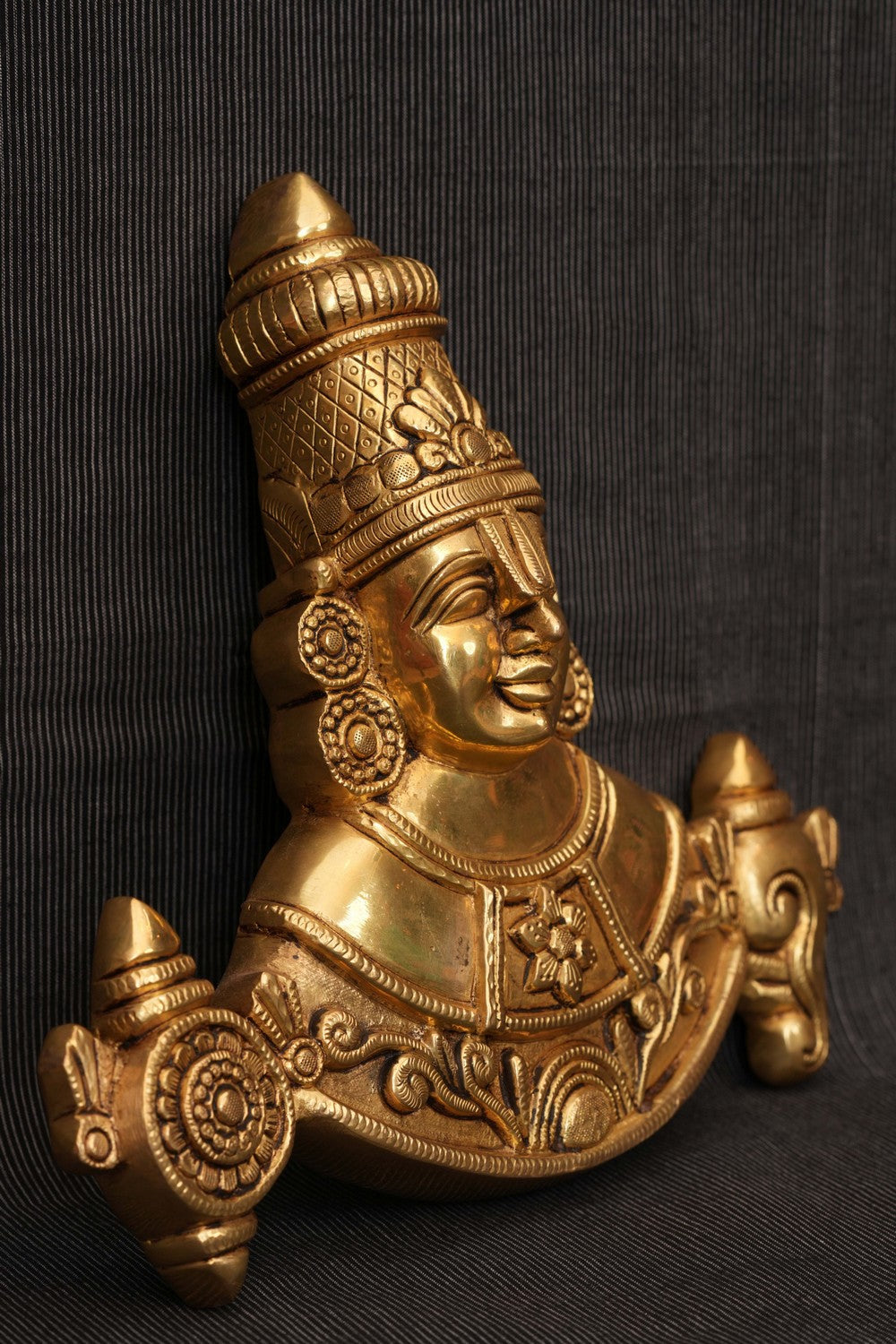 Image of Tirupati Balaji face with shankh and chakra wall hanging