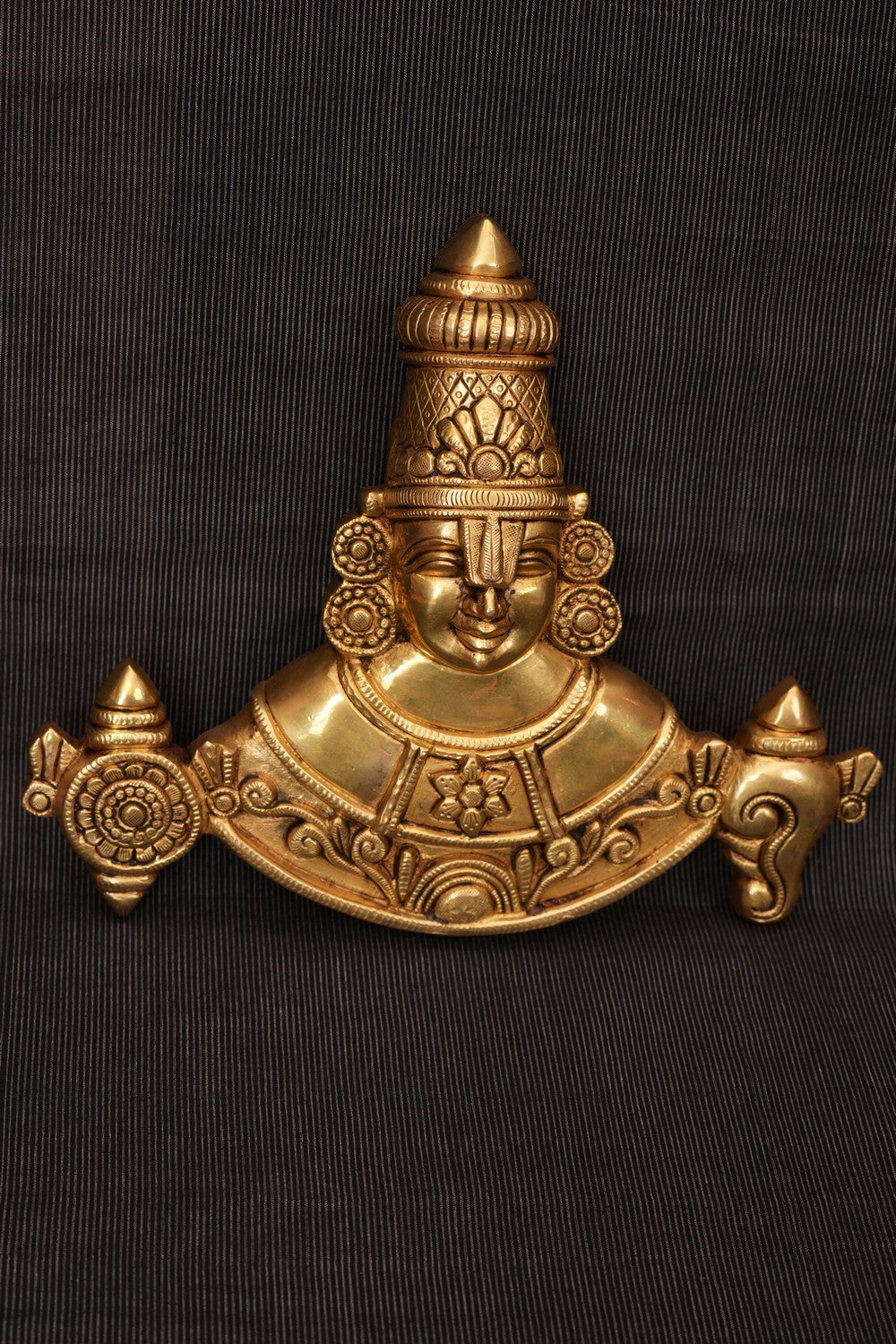 Image of Tirupati Balaji face with shankh and chakra wall hanging