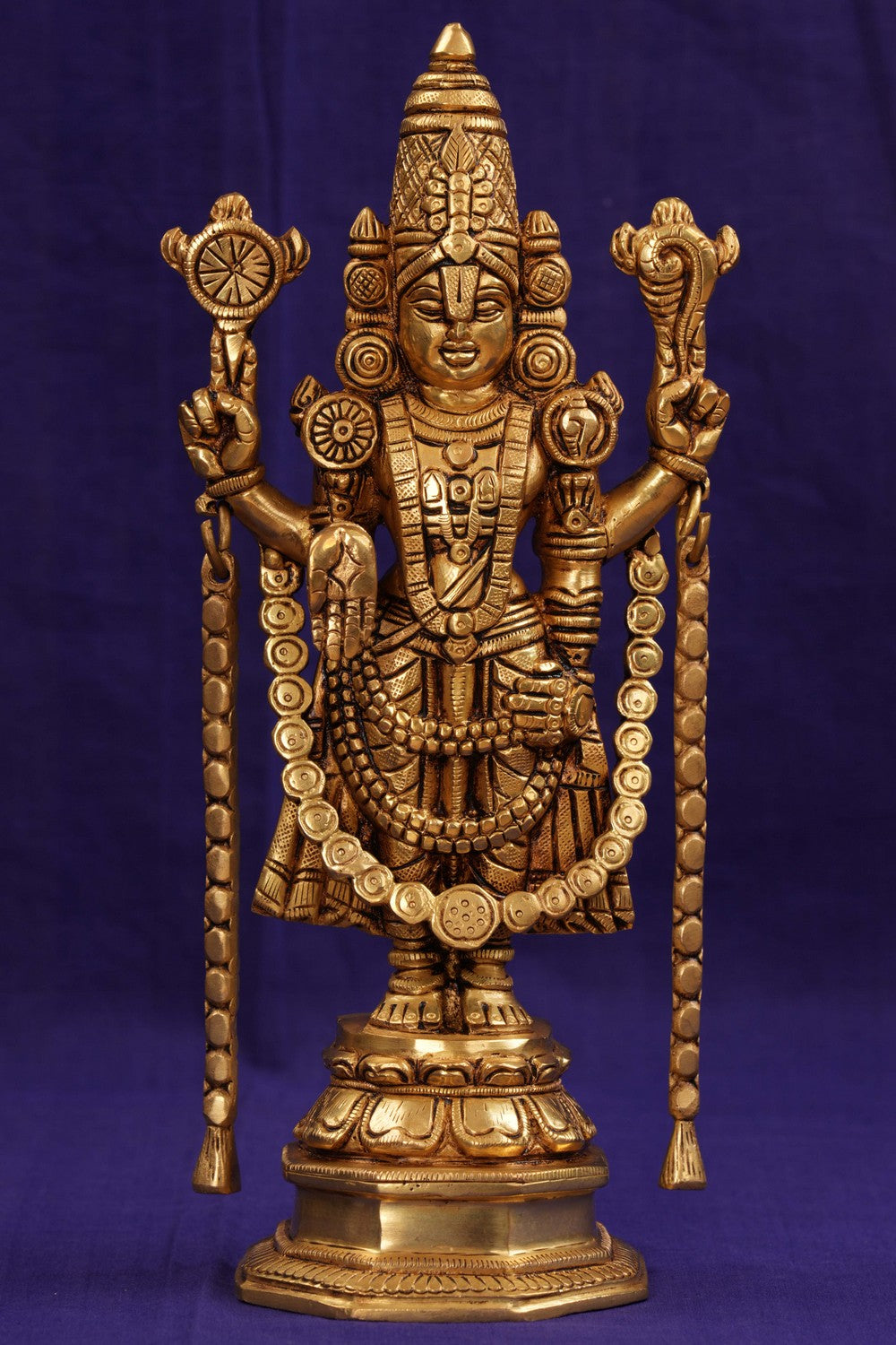 Balaji Auspicious Holy Symbol Namam Shankh Chakra in Brass