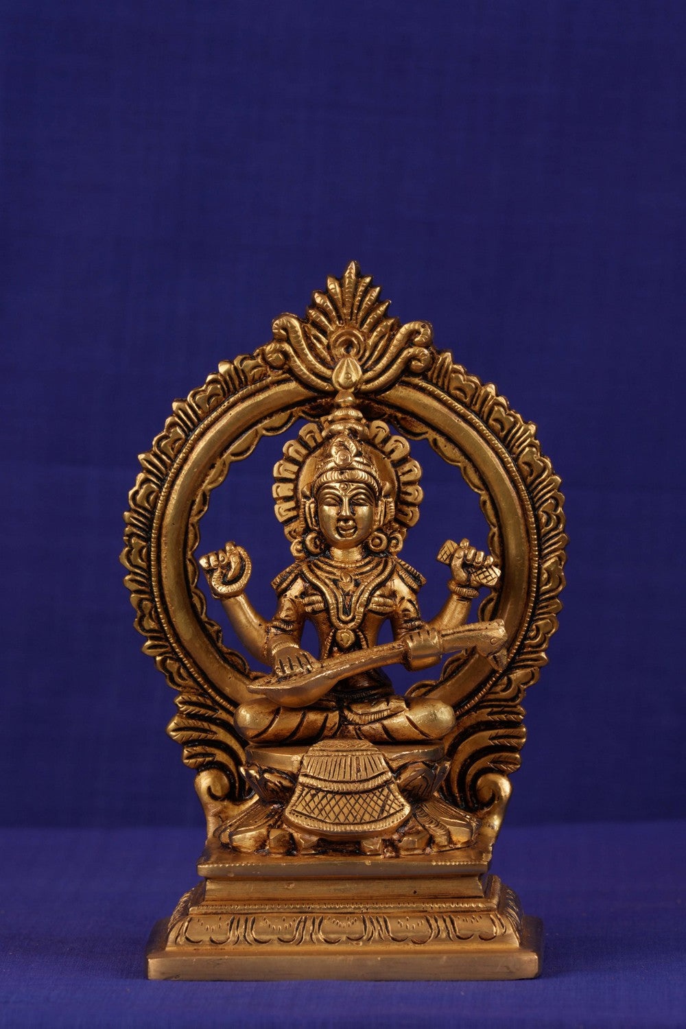 Brass Saraswati idol