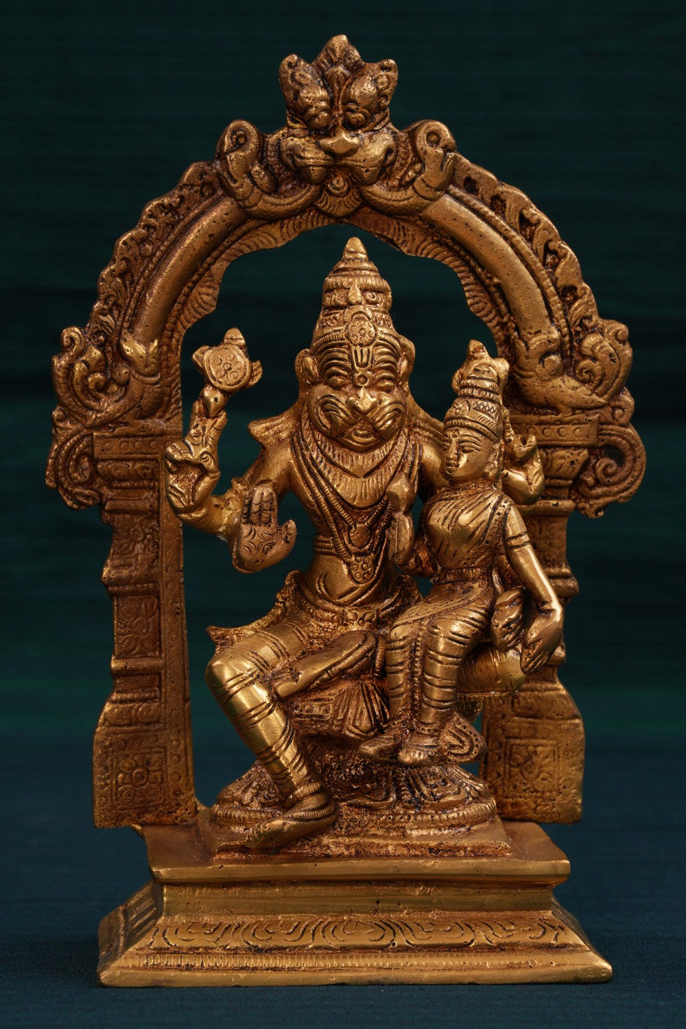 Brass Narasihma with Lakshmi
