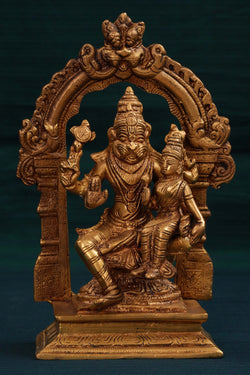 Image of Brass Narasihma with Lakshmi