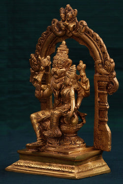 Image of Brass Narasihma with Lakshmi