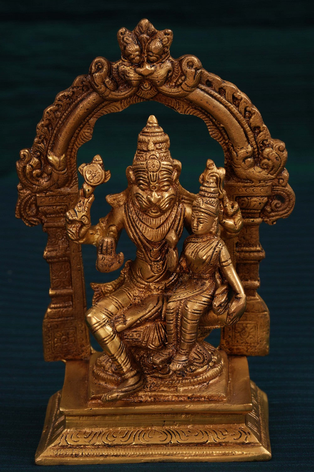 Brass Narasihma with Lakshmi
