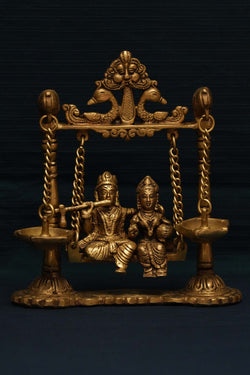 Image of Brass Radha Krishna Swing