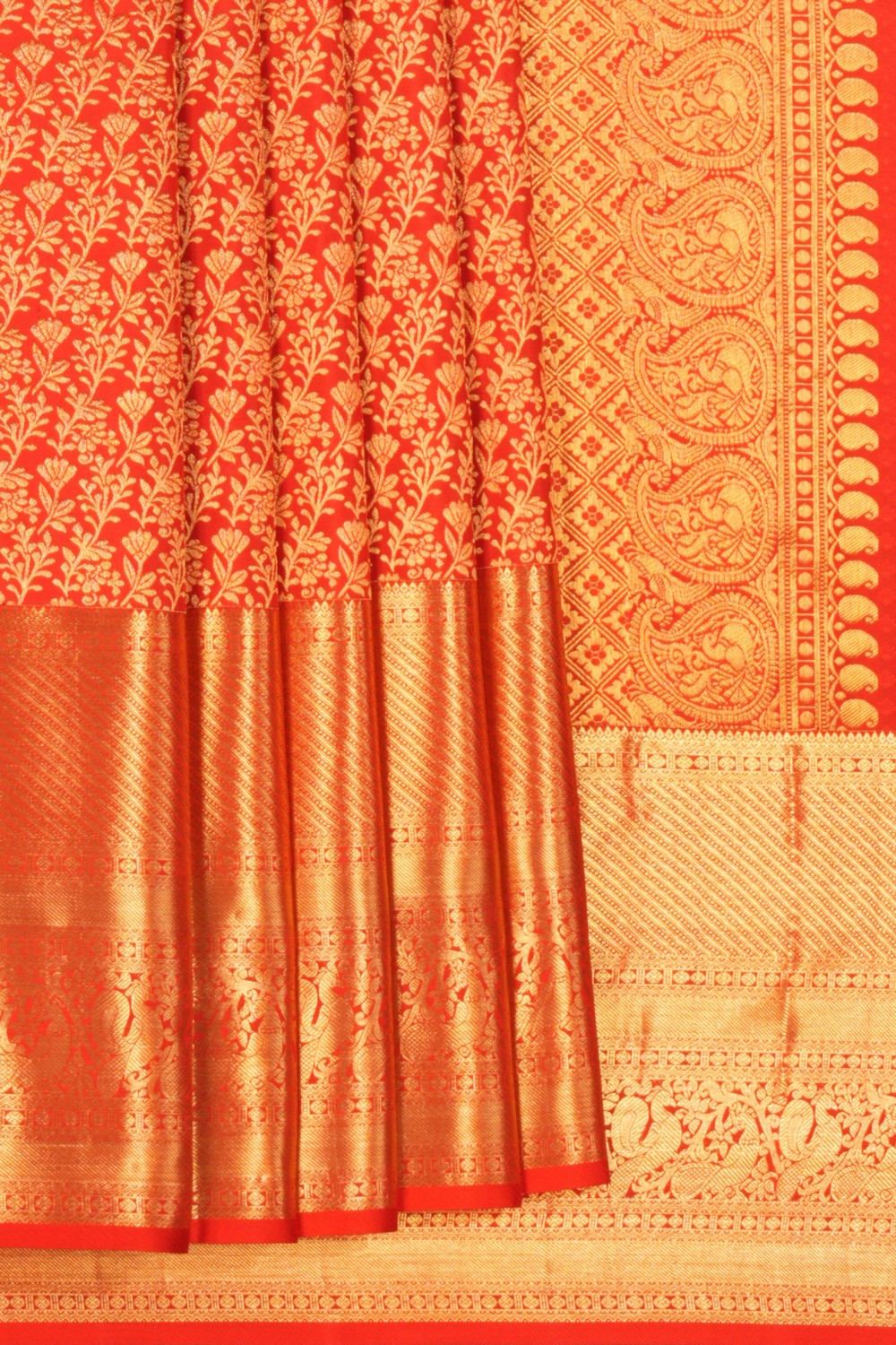 Image of Kanchipattu Tissue Brocade Red Saree