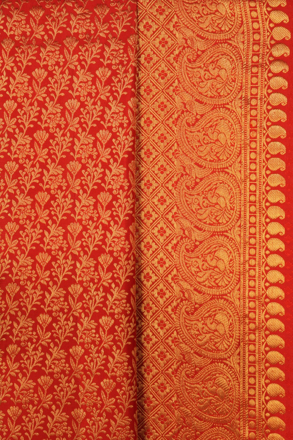 Image of Kanchipattu Tissue Brocade Red Saree