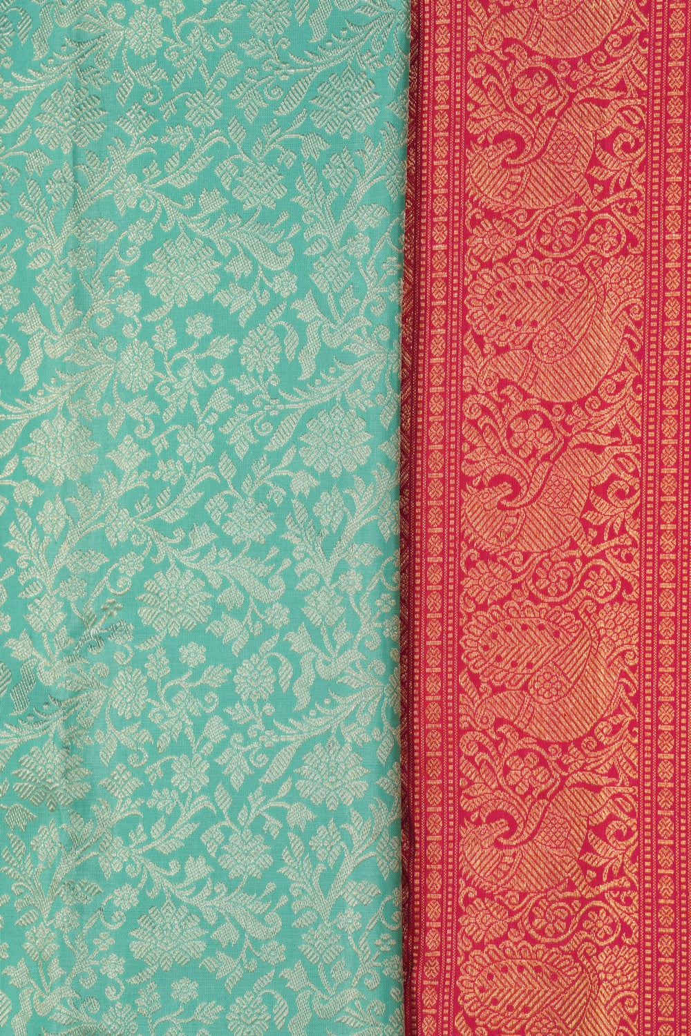 Image of Kanchipattu Brocade Sea Green Saree