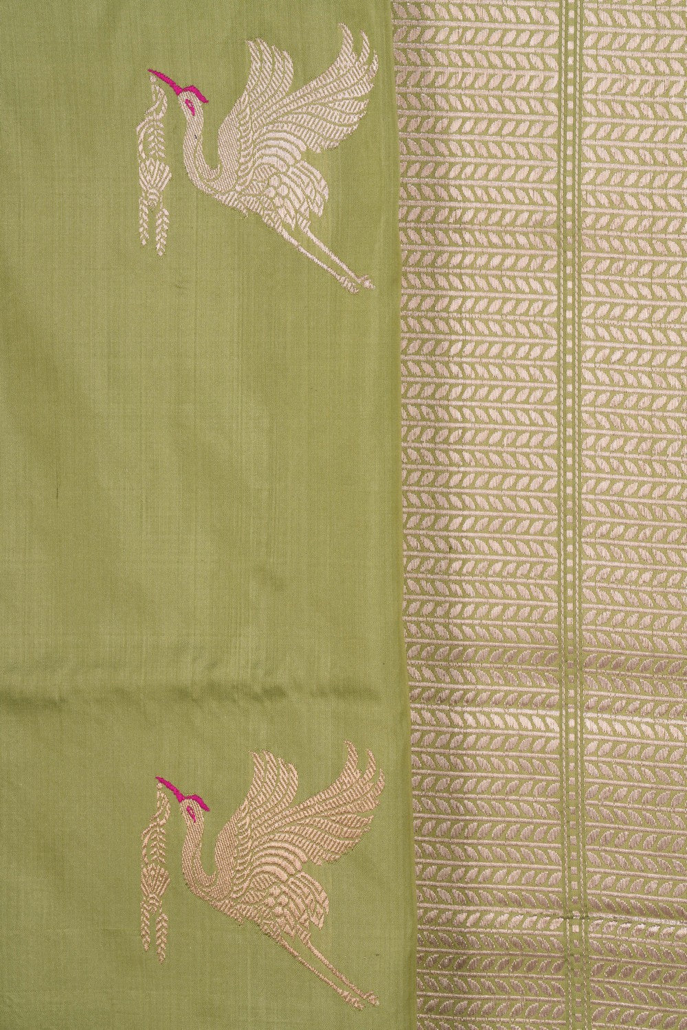 Banarasi Katan Silk Sage Green Saree