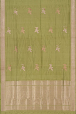 Image of Banarasi Katan Silk Sage Green Saree