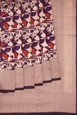 Image of Banarasi Katan Silk Violet Saree