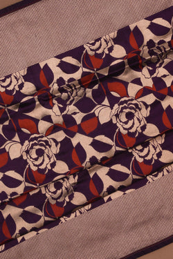 Image of Banarasi Katan Silk Violet Saree