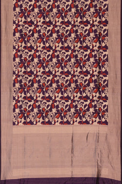 Image of Banarasi Katan Silk Violet Saree