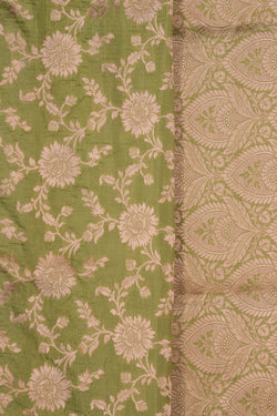 Image of Banarasi Katan Silk Sage Green Saree