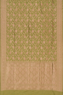 Image of Banarasi Katan Silk Sage Green Saree