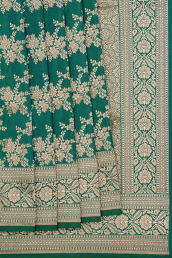 Image of Banarasi Katan Silk Green Saree